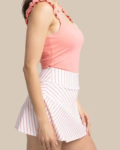 Southern Tide Katlyn Stripe Skort Classic White New