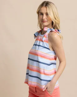 Southern Tide Kaylen Set Sail Stripe Top Conch Shell Best Sale