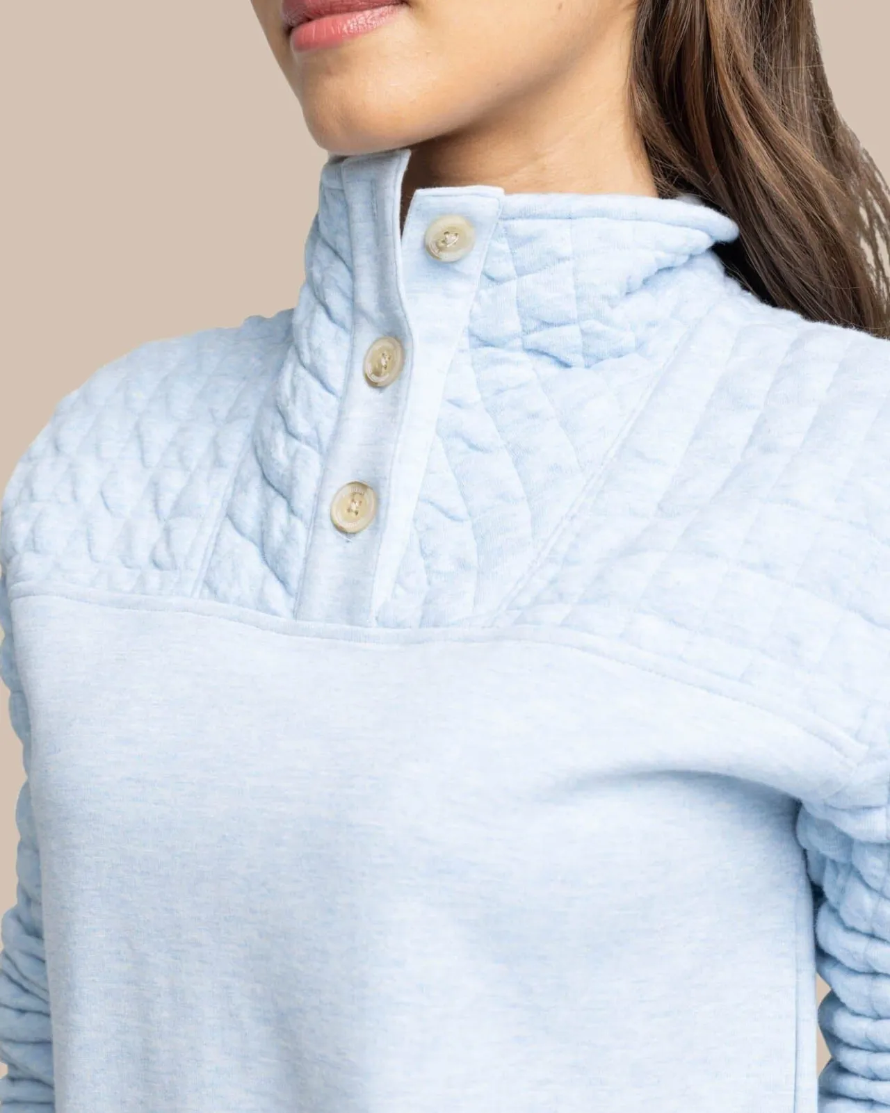Southern Tide Kelsea Quilted Heather Pullover Best Sale