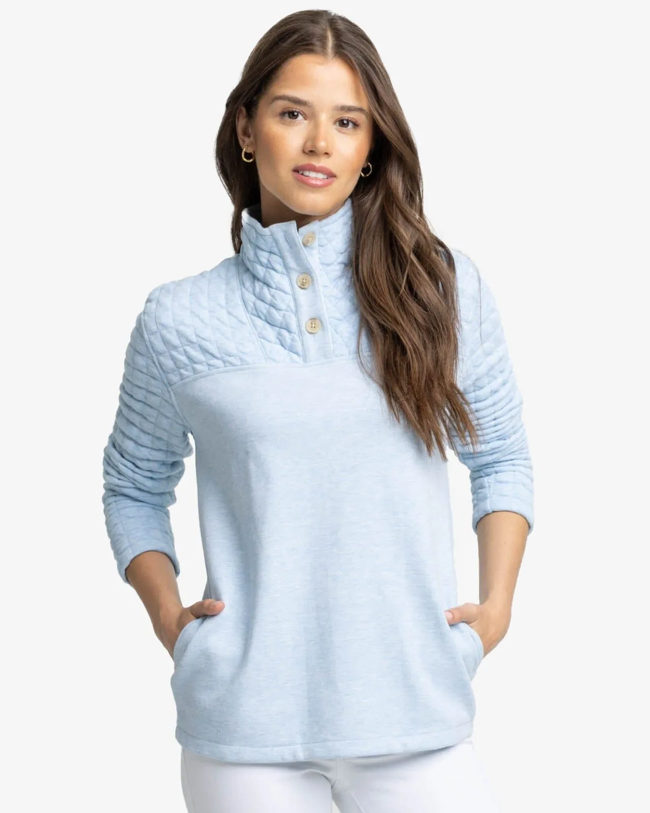 Southern Tide Kelsea Quilted Heather Pullover Best Sale
