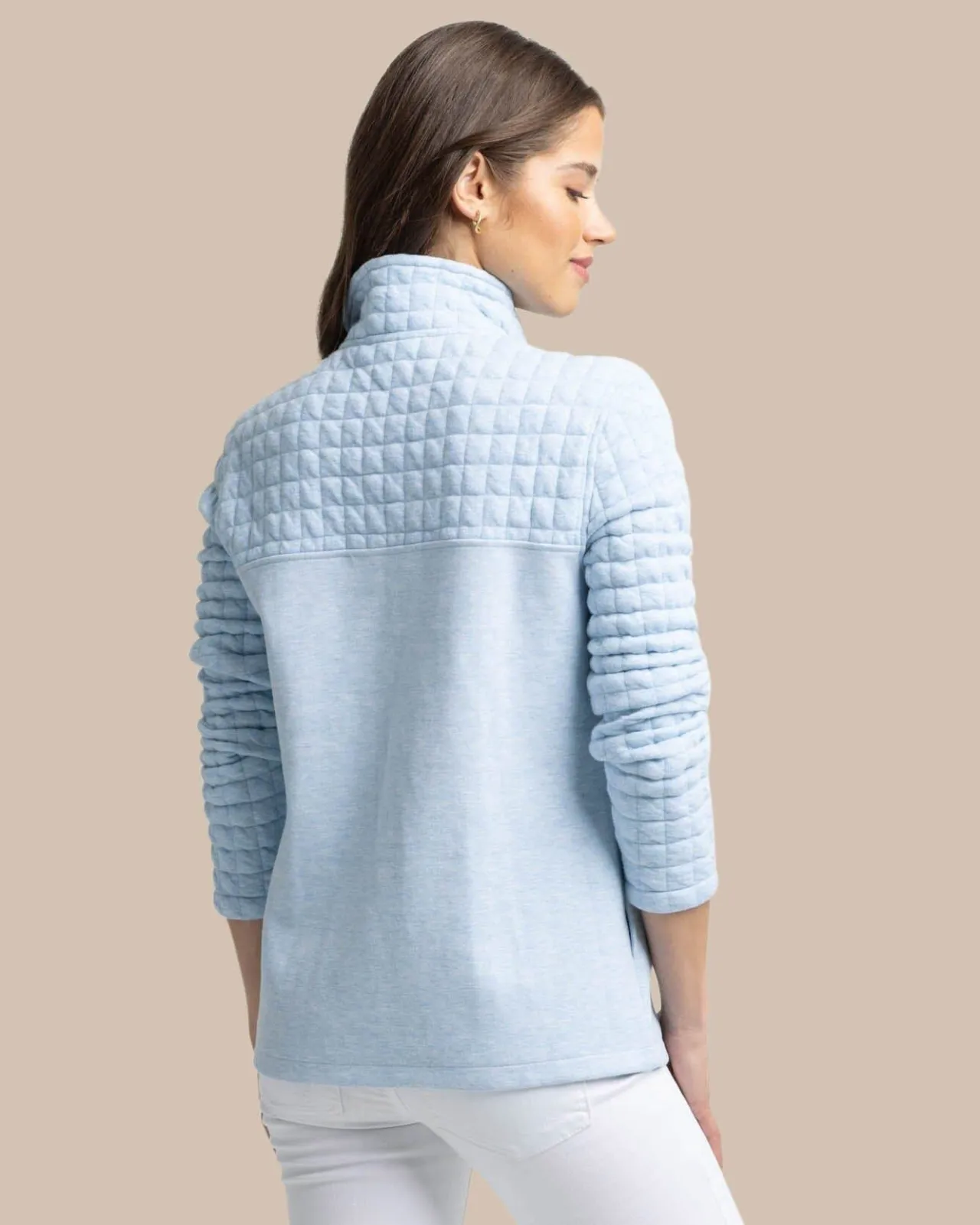 Southern Tide Kelsea Quilted Heather Pullover Best Sale