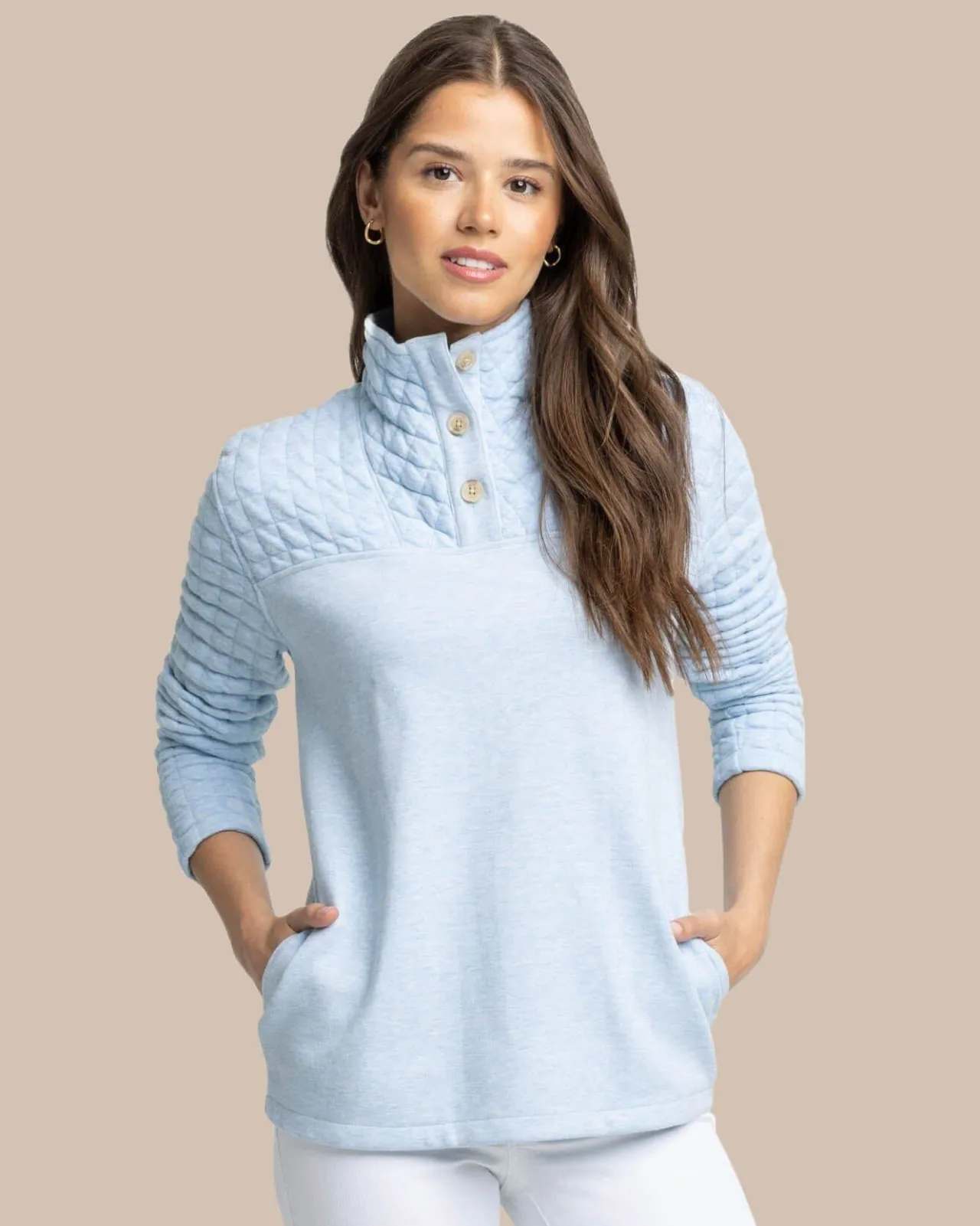 Southern Tide Kelsea Quilted Heather Pullover Best Sale