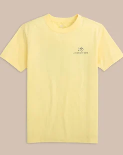 Southern Tide Kids Bottoms Up Short Sleeve T-Shirt Blonde Fashion