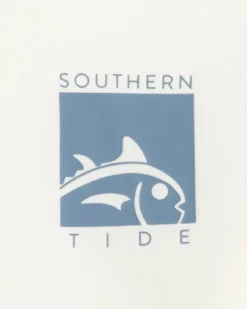 Southern Tide Kids Boxed Chest Performance Long Sleeve T-Shirt Sand White Fashion