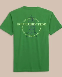 Southern Tide Kids Buoy Badge Heather Short Sleeve T-Shirt Heather Foliage Green Store