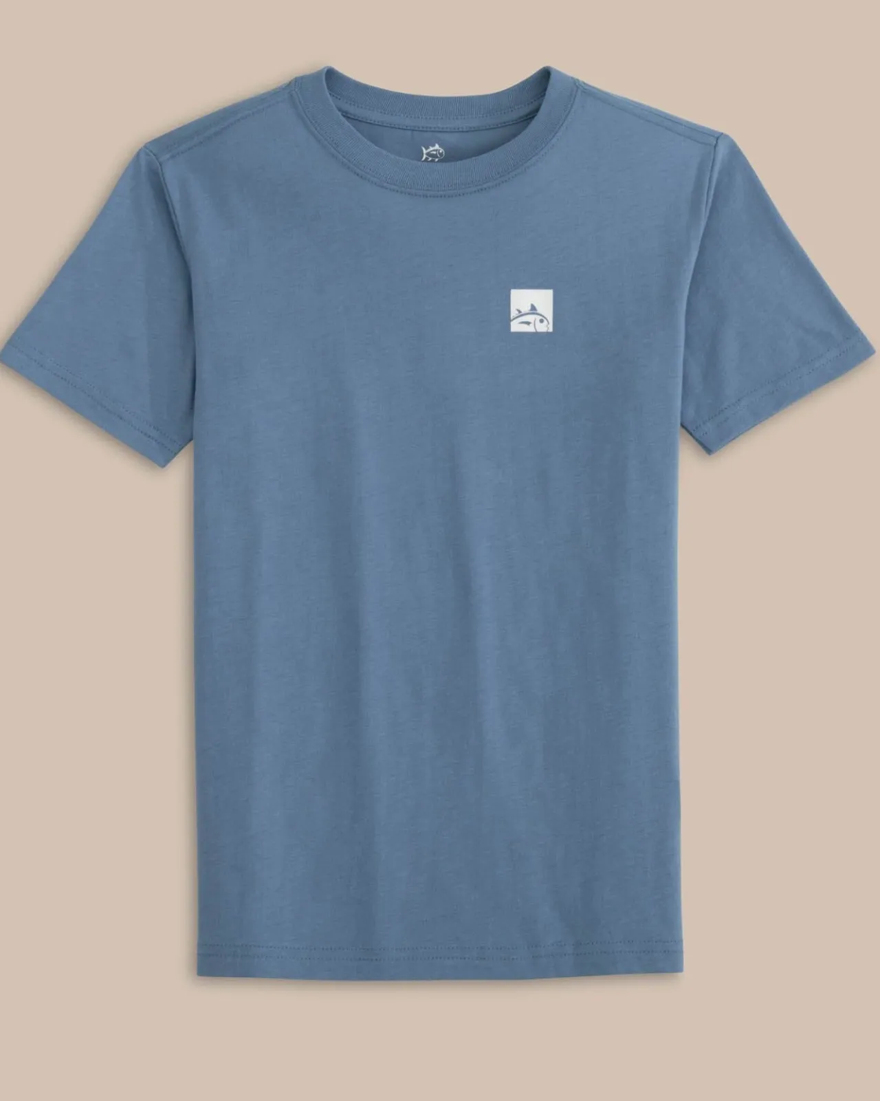 Southern Tide Kids Cropped Skipjack Box Short Sleeve T-Shirt Coronet Blue New