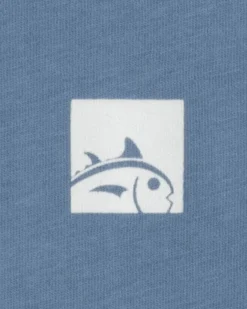 Southern Tide Kids Cropped Skipjack Box Short Sleeve T-Shirt Coronet Blue New