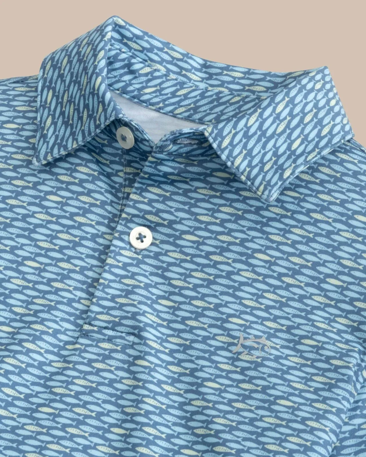 Southern Tide Kids Driver Casual Water Printed Polo Coronet Blue Flash Sale