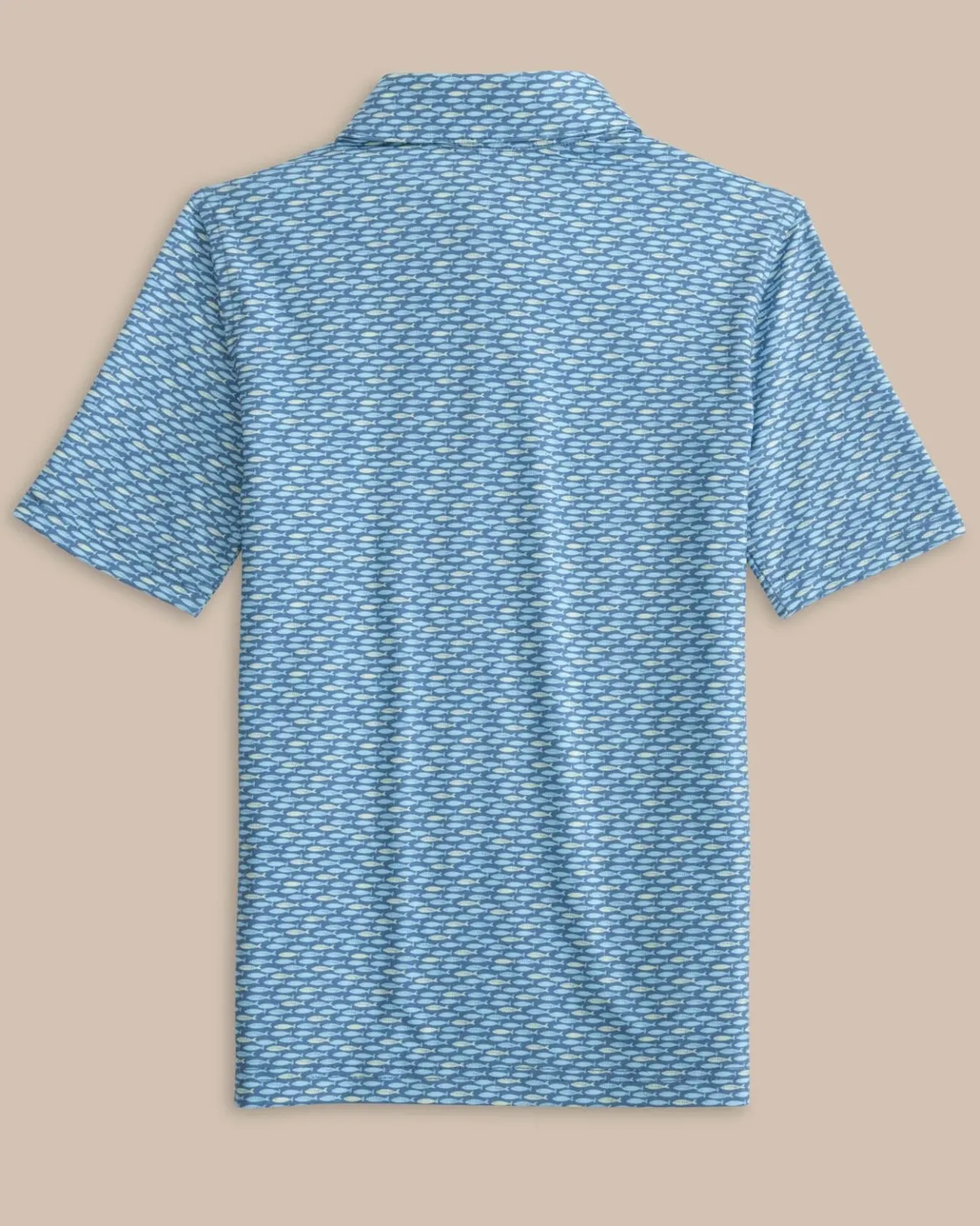 Southern Tide Kids Driver Casual Water Printed Polo Coronet Blue Flash Sale