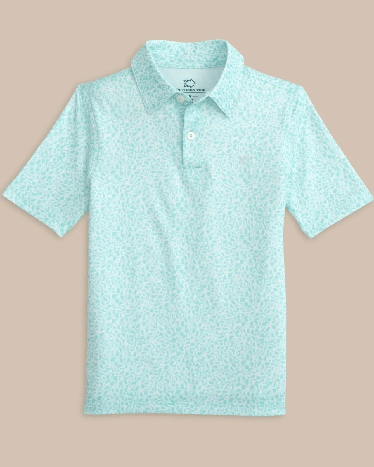 Southern Tide Kids Driver That Floral Feeling Printed Polo Wake Blue Discount