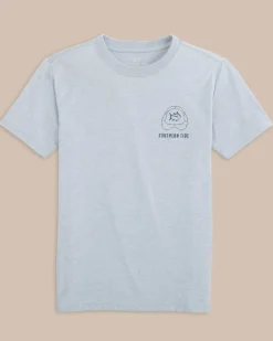 Southern Tide Kids Heather Shark Plank Short Sleeve T-Shirt Heather Platinum Grey Clearance