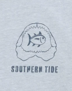 Southern Tide Kids Heather Shark Plank Short Sleeve T-Shirt Heather Platinum Grey Clearance