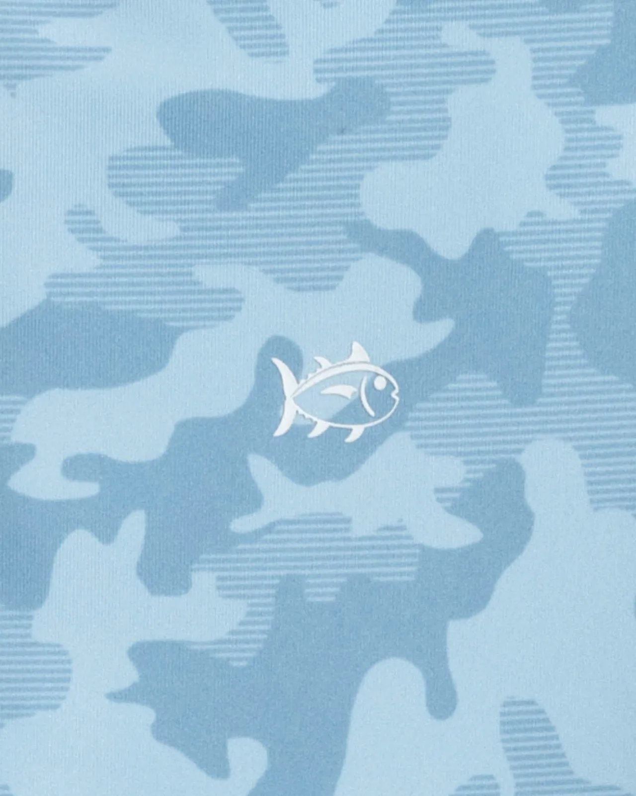 Southern Tide Kids Island Camo Long Sleeve Performance T-Shirt Clearwater Blue Discount