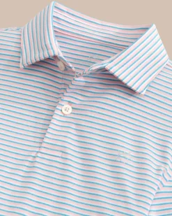 Southern Tide Kids Ryder Heather Halls Stripe Performance Polo Best