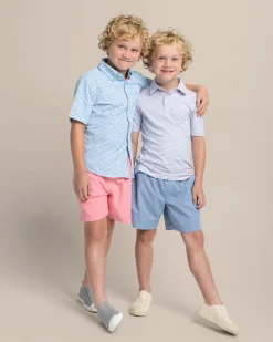 Southern Tide Kids Ryder Heather Halls Stripe Performance Polo Best