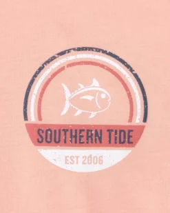 Southern Tide Kids Shack Circle Short Sleeve T-Shirt Apricot Blush Coral Best