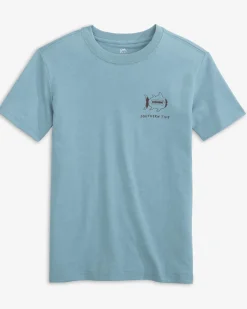 Southern Tide Kids Sketched Football Heather T-Shirt Online