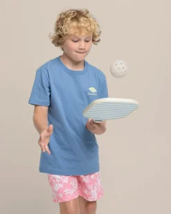 Southern Tide Kids Skipjack Lure Fill Short Sleeve T-Shirt Coronet Blue Best Sale