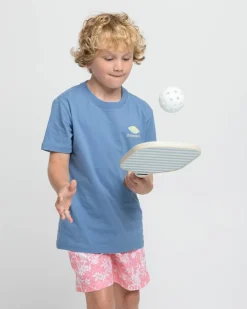 Southern Tide Kids Skipjack Lure Fill Short Sleeve T-Shirt Coronet Blue Best Sale