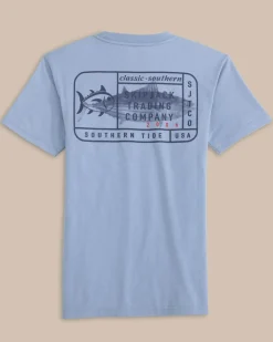 Southern Tide Kids Skipjack Trading Co Short Sleeve T-Shirt Eternal Blue Cheap