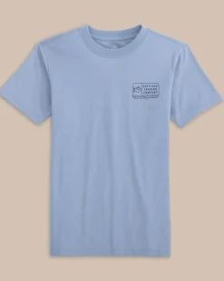 Southern Tide Kids Skipjack Trading Co Short Sleeve T-Shirt Eternal Blue Cheap