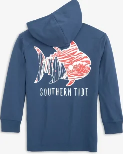 Southern Tide Kids Surfing Skipjack Hoodie T-Shirt Aged Denim Store
