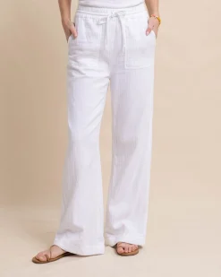 Southern Tide Laken Wide Leg Pant Classic White Cheap