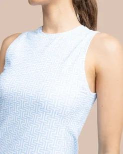 Southern Tide Lyllee Printed Performance Dress Classic White Best Sale