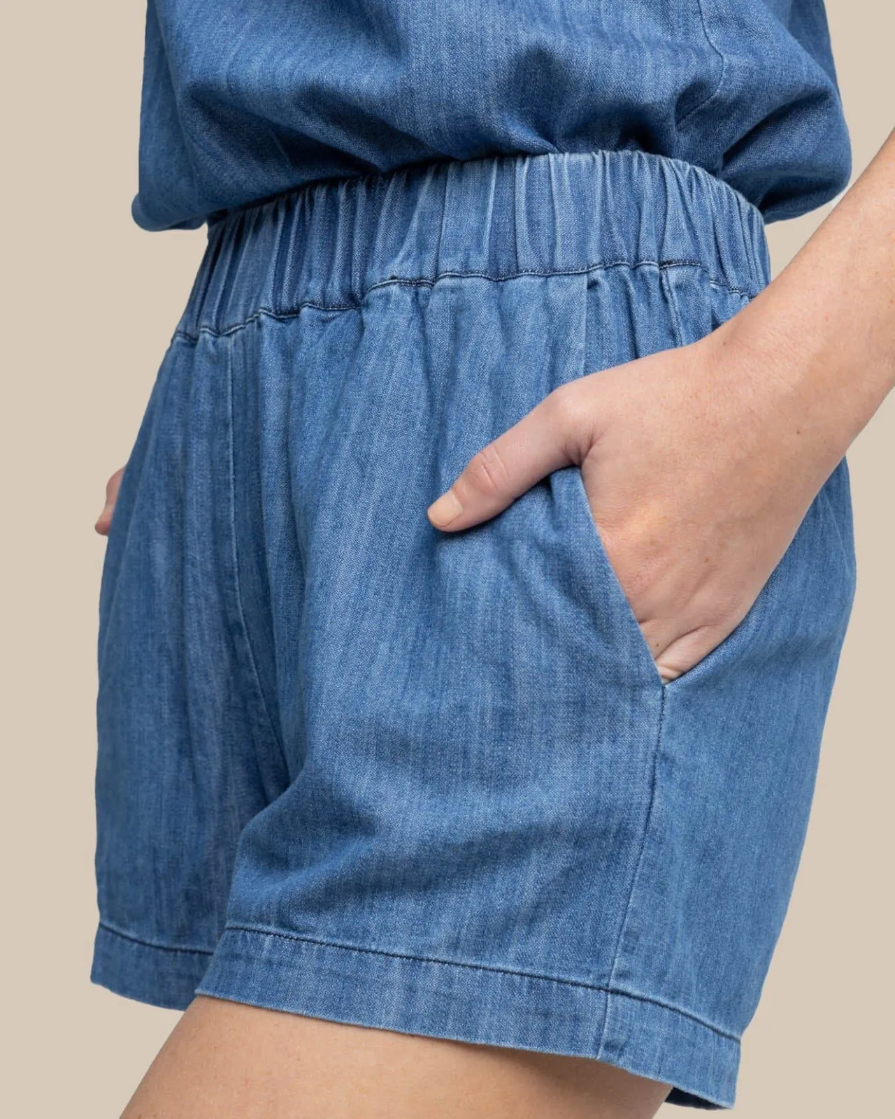 Southern Tide Mary Ellen Denim Short Medium Wash Indigo Sale