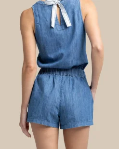 Southern Tide Mary Ellen Denim Short Medium Wash Indigo Best Sale