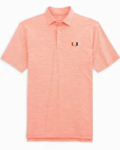 Southern Tide Miami Hurricanes Driver Spacedye Polo Shirt New