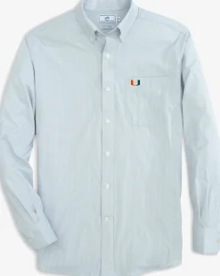 Southern Tide Miami Hurricanes Gingham Button Down Shirt Best