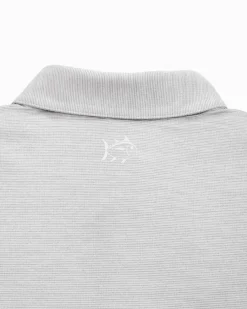 Southern Tide Michigan Spartans Driver Spacedye Polo Shirt Slate Grey Outlet