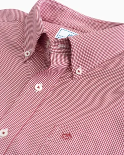 Southern Tide Micro Gingham Intercoastal Performance Sport Shirt True Navy Store