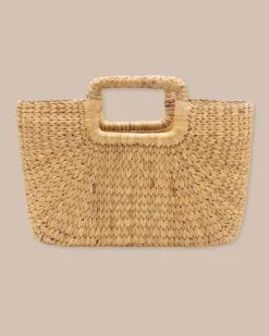 Southern Tide Mini Woven Rattan Tote Natural Flash Sale