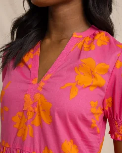 Southern Tide Nadine Tiered Cotton Lawn Maxi Dress Camelia Rose Pink Fashion