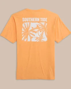 Southern Tide Palm And Breezy Short Sleeve T-Shirt Salmon Bluff Orange Best Sale