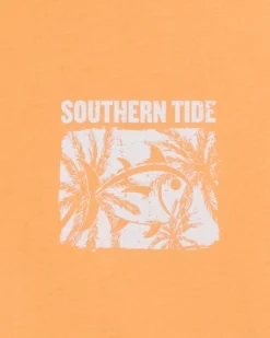 Southern Tide Palm And Breezy Short Sleeve T-Shirt Salmon Bluff Orange Best Sale
