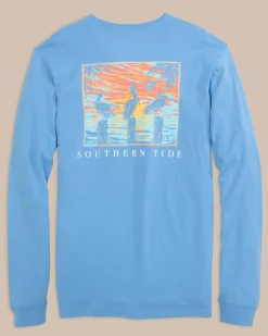 Southern Tide Pelican Sunset Long Sleeve T-Shirt Ocean Channel Online