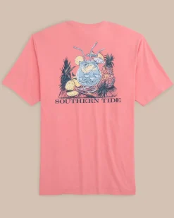 Southern Tide Pink Punch Short Sleeve T-Shirt Geranium Pink Sale