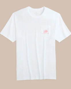 Southern Tide Plumeria Short Sleeve T-Shirt Classic White Clearance