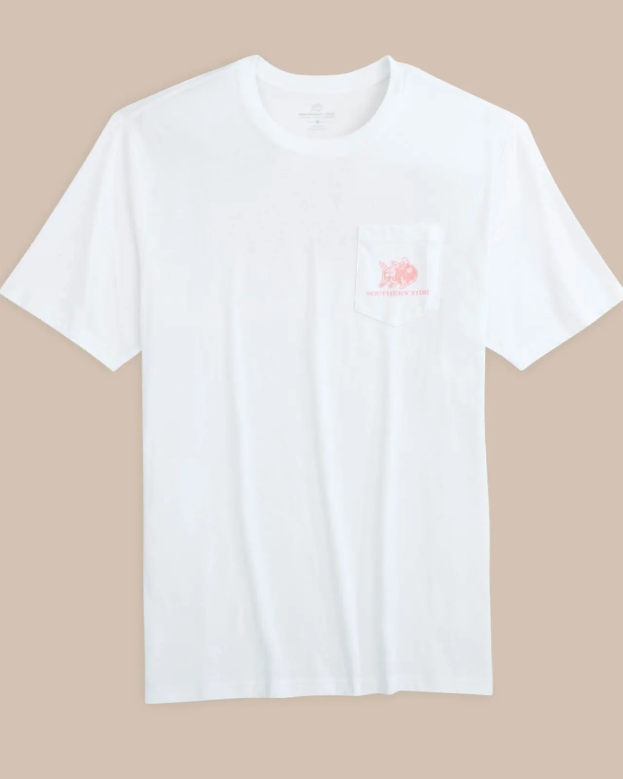 Southern Tide Plumeria Short Sleeve T-Shirt Classic White Clearance