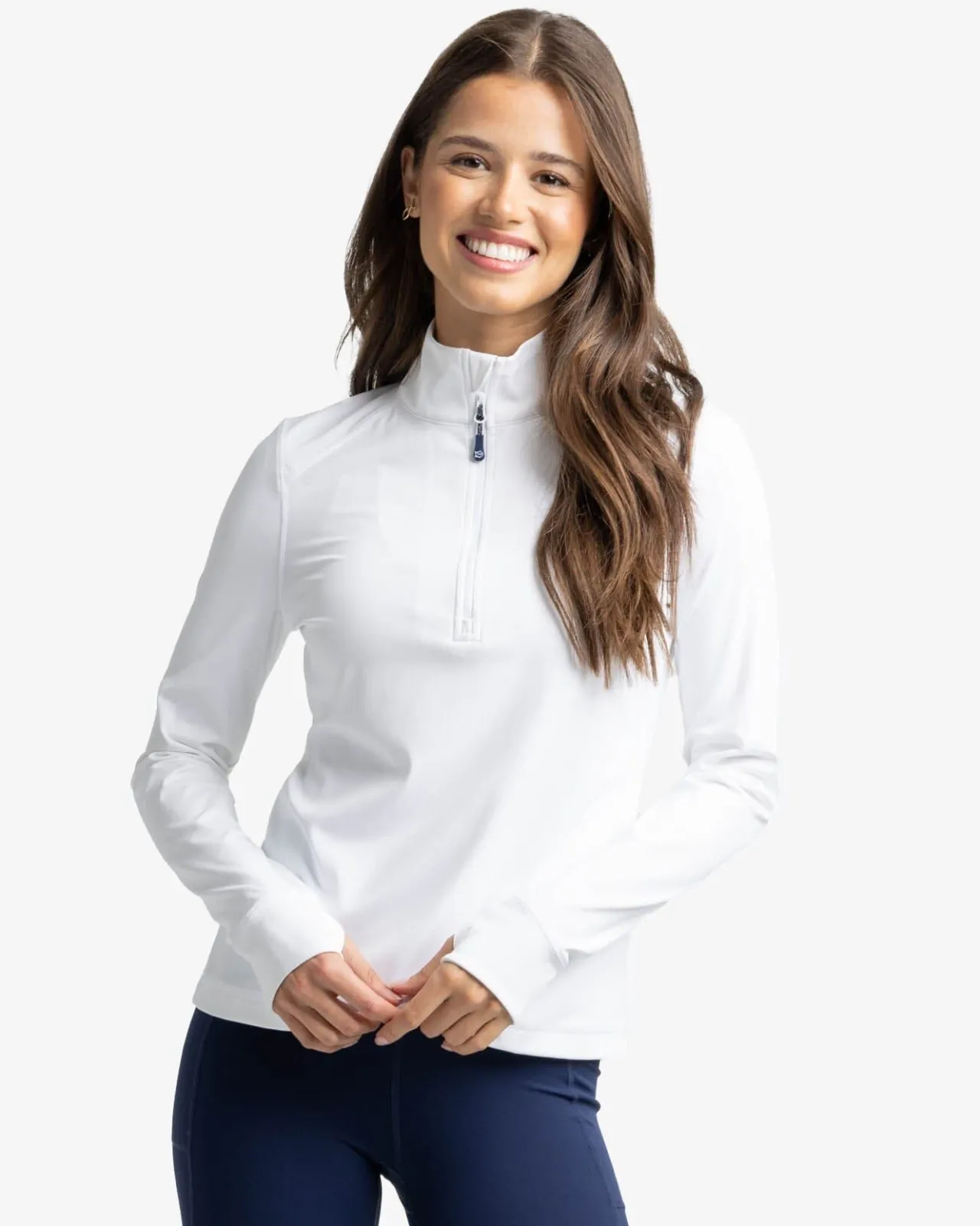 Southern Tide Runaround Quarter Zip Pull Over Classic White Fashion