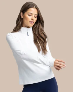 Southern Tide Runaround Quarter Zip Pull Over Classic White Cheap