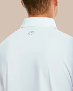 Southern Tide Ryder Long Sleeve Performance Polo Shirt Classic White Hot