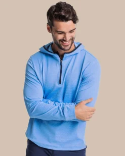 Southern Tide Scuttle Heather Performance Quarter Zip Hoodie - Sale Sale