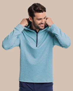 Southern Tide Scuttle Heather Performance Quarter Zip Hoodie - Sale Sale