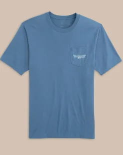 Southern Tide Skipjack Beach Surf Club Short Sleeve T-Shirt Coronet Blue Cheap