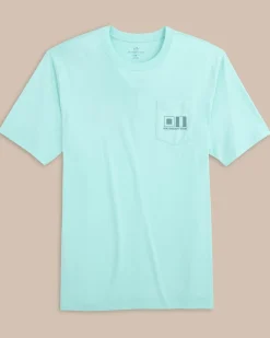 Southern Tide St Striped Flags Short Sleeve T-Shirt Wake Blue Fashion