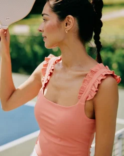 Southern Tide Staci Active Ruffle Tank Cheap